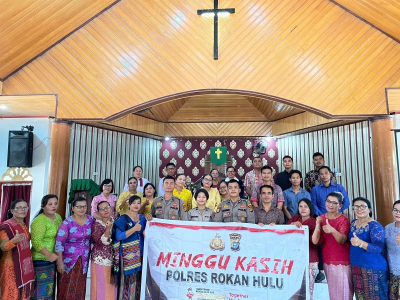 Kabag SDM Polres Rohul AKP Sordaman Sinaga SH Serap Aspirasi Dan Ajak Jemaat Gereja Jaga Kamtibmas