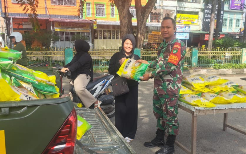 Ringankan Beban Masyarakat, Kodim Dumai dan Bulog Gelar Gerakan Pangan Murah