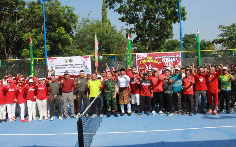 Kodim 0320 Dumai dan PELTI Gelar Turnamen Tenis Persami XIII Meriahkan HUT RI