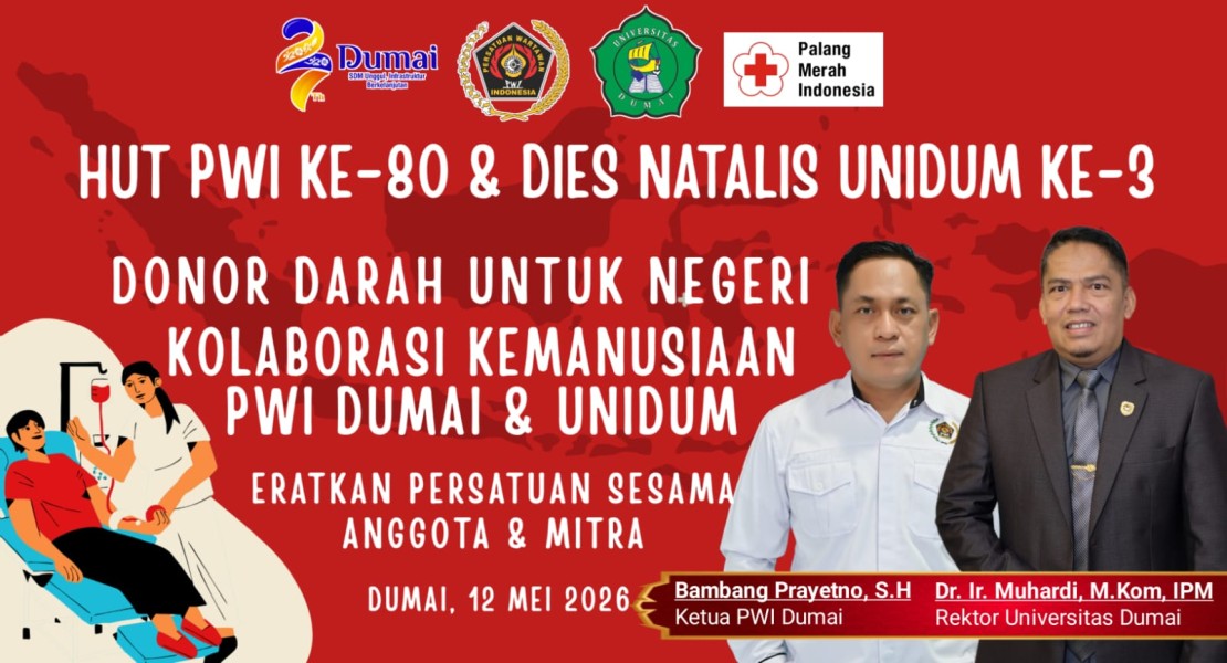 PWI Dumai dan Unidum Gelar Seminar Jurnalistik dan Donor Darah