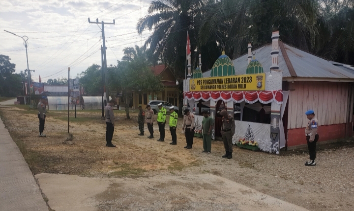 Ops Ketupat LK23, Personil Pospam Sungai Kumango Polres Rohul Giat Apel Pagi Personil Pos PAM