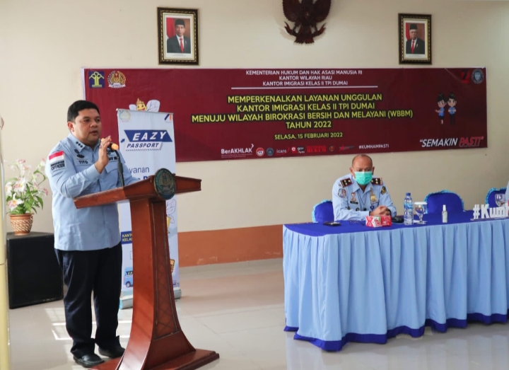 Kepala Divisi Keimigrasian Kanwil Riau Hadiri Louncing Layanan Unggulan Imigrasi Dumai
