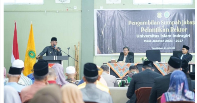 Pelantikan Rektor UNISI, Bupati HM Wardan Sebut UNISI Punya Peran Penting Dalam Peningkatan Pembangunan Inhil