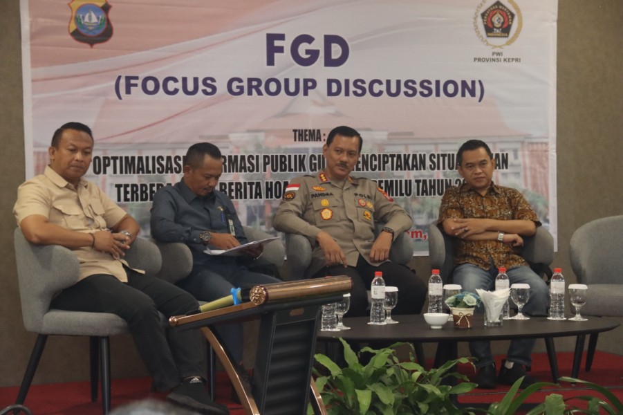 Polda Kepri Gelar (FGD) Optimalisasi Informasi Publik Guna Ciptakan Situasi Aman Terbebas Dari Berita Hoax Menjelang Pemilu Tahun 2024