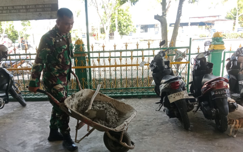 Gotong Royong Bersama Rakyat, Kodim 0320 Dumai Renovasi Fasilitas Panti Asuhan