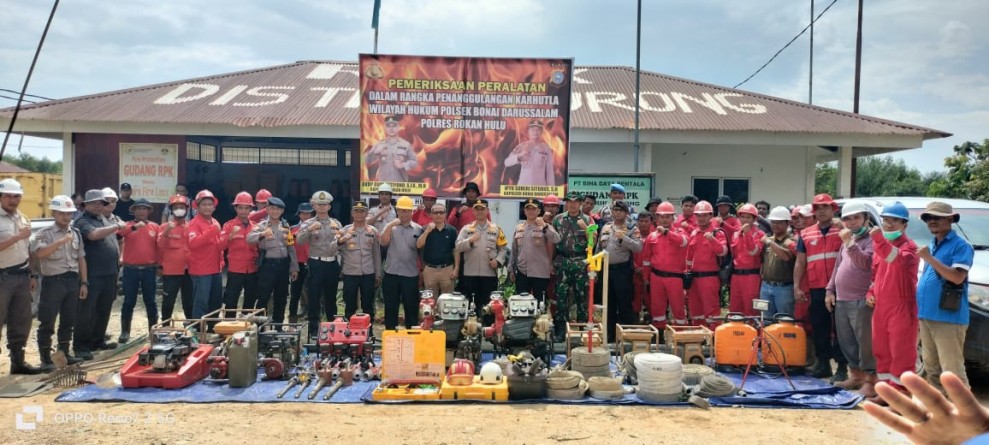 Hadapi Cuaca El Nino Dengan 3K, Kapolres AKBP Budi Setiyono SIK MH Pimpin Apel Pemeriksaan Peralatan Penaggulangan Karhutla
