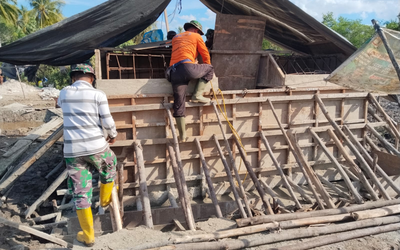 Kodim 0320 Dumai Bangun Jembatan Armco di Lubuk Gaung, Mobilitas Warga Kian Mudah