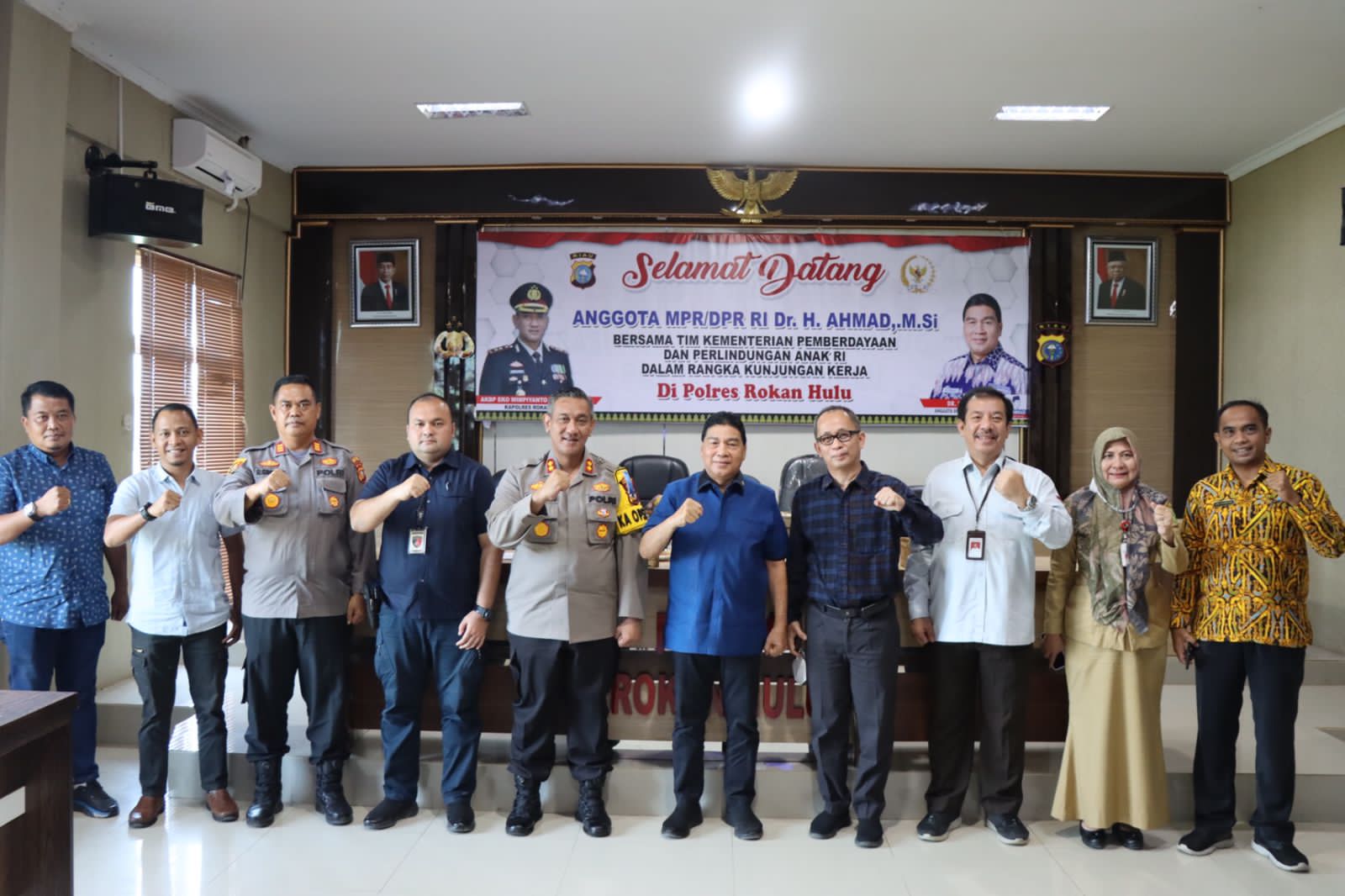 Polres Rohul Terima Kunker Anggota DPR Dr H Achmad M Si Bersama Tim Kemen PPA RI