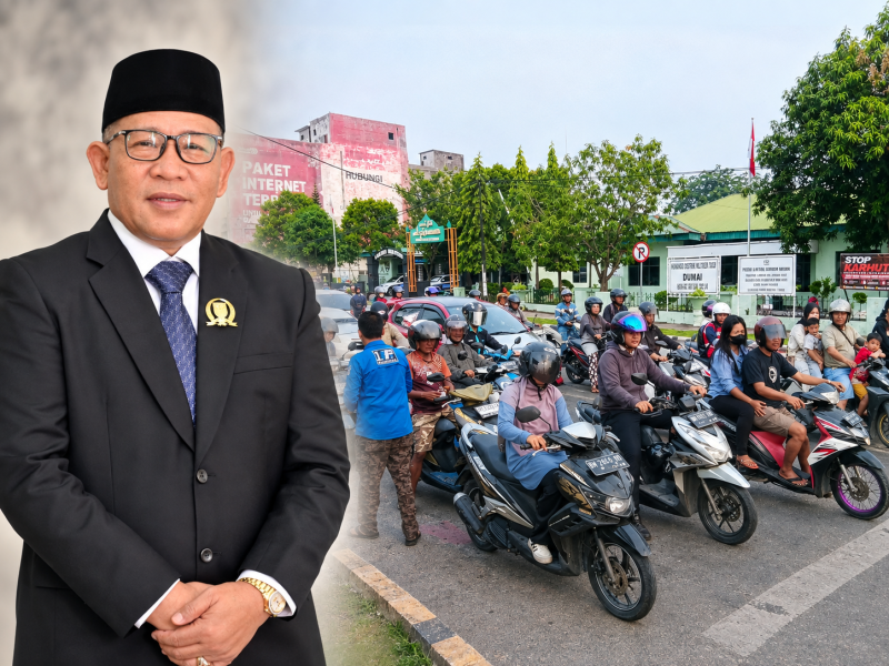Dampak Asap Karhutla Memburuk, Legislator Dumai Hasrizal Turunkan Tim PANTAS Bagi-Bagi Masker ke Pelaku UMKM