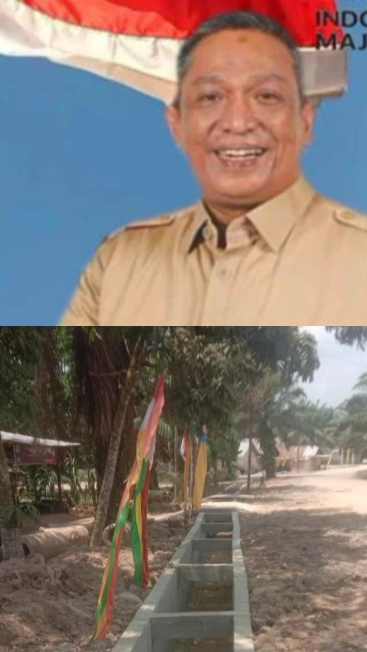 Jelang HUT RI Ke 79, Drainase Desa Rambah Utama Usai Dikerjakan