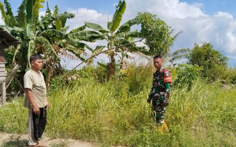 Antisipasi Kebakaran Lahan, Babinsa Koramil Sungai Sembilan Gelar Patroli Rutin