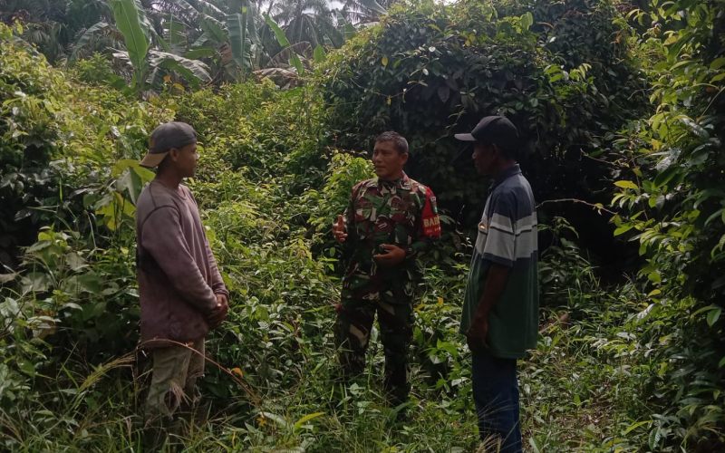 Sertu Jainal Arifin Gelar Patroli Karhutla dan Edukasi Warga di Jalan M. Sholeh Dumai