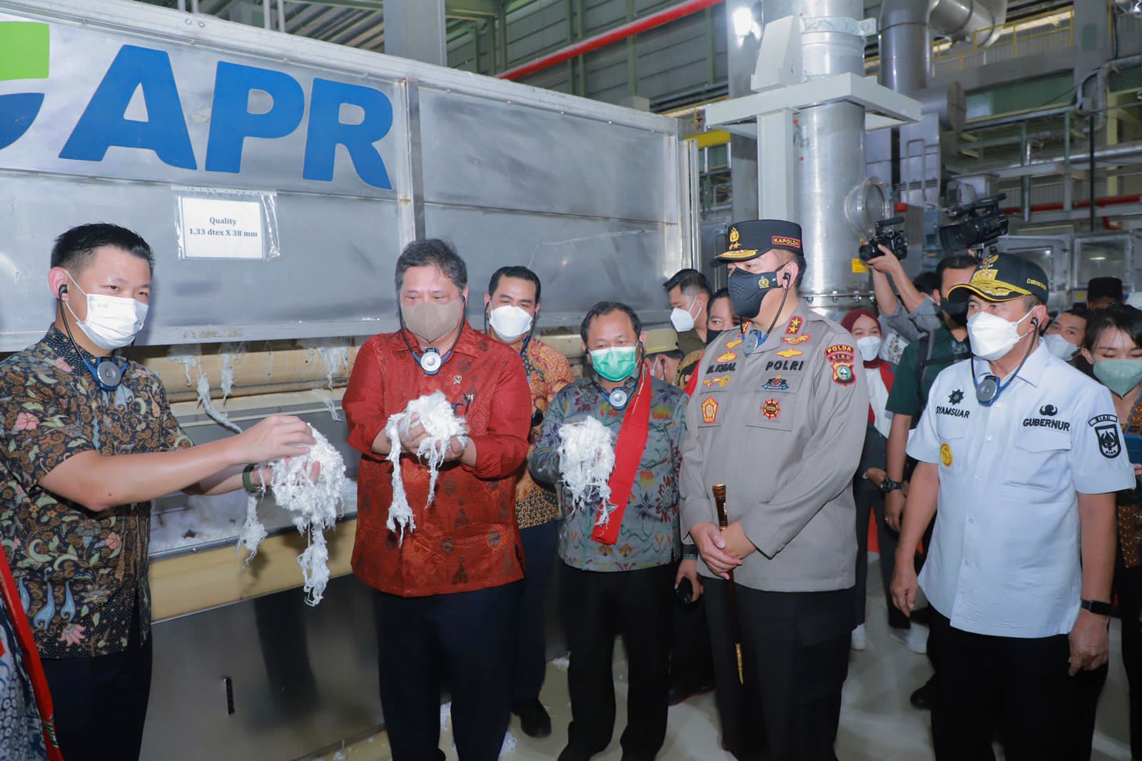 Kunjungan Kerja ke RAPP, Menko Perekonimian Puji Penanganan Covid-19 Oleh Polda Riau Bersama TNI