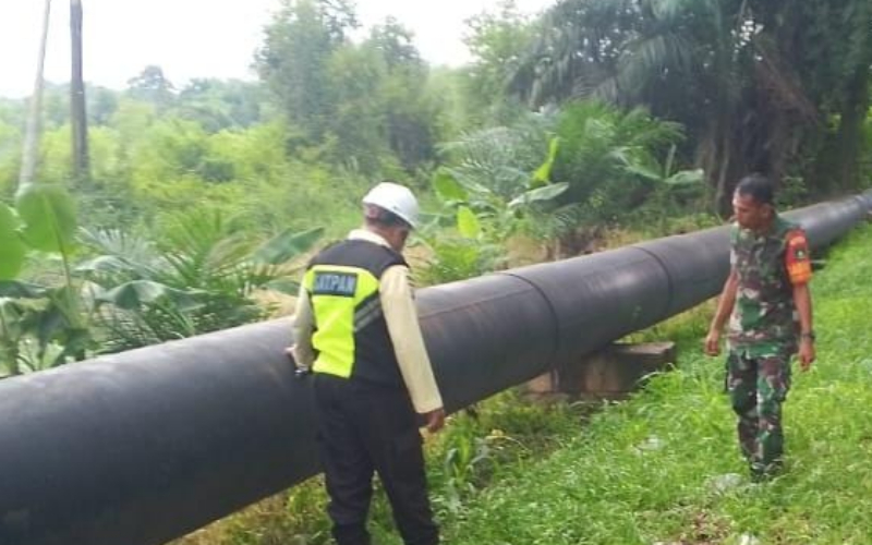 Koramil 01 Dumai dan Security Pertamina Perkuat Pengamanan Jalur Pipa Minyak