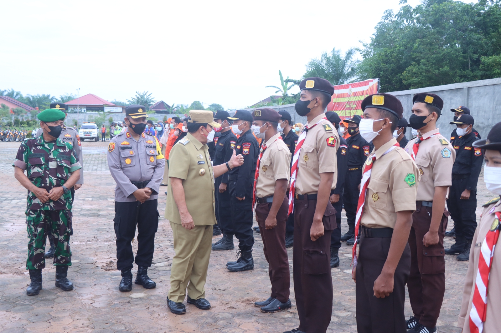 Kapolres AKBP Pangucap Dampingi Bupati Rohul Pimpinan Gelar Pasukan Operasi Lilin LK 2022