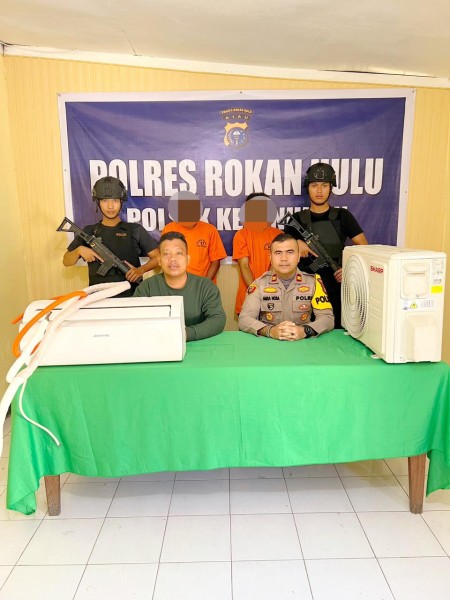 Dua Maling AC Pendingin Ruangan Ditangkap Personil Polsek Kepenuhan