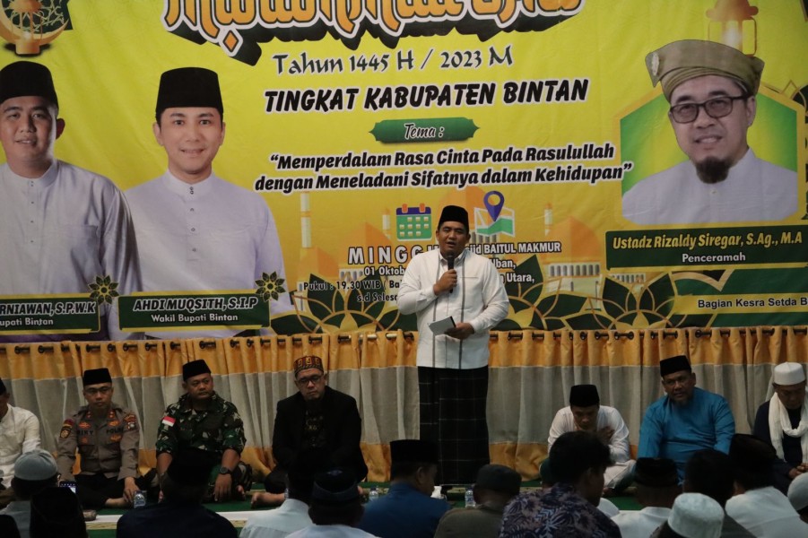 Peringatan Maulid Nabi Muhammad SAW 1445 H. Tingkat Kabupaten, Polres Bintan Lakukan Pengamanan