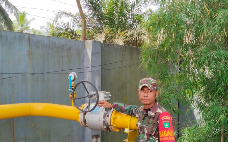 Penguatan Binter Kodim Dumai, Patroli Babinsa di Off Take Station PT Ivo Mas Berjalan Aman