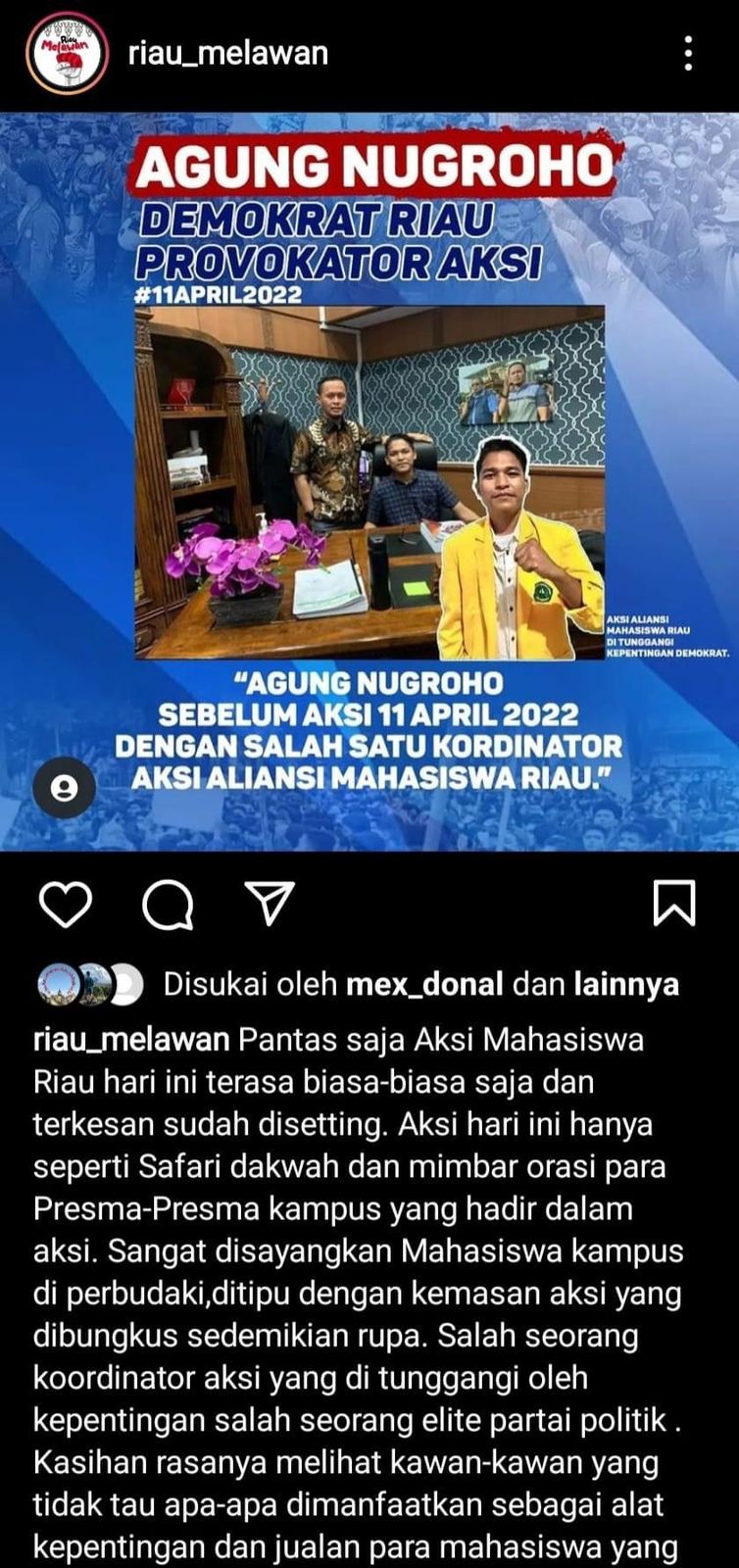 Apresiasi Demo Mahasiswa, Agung: Jangan Terpengaruh Provokasi Pihak tak Bertanggungjawab