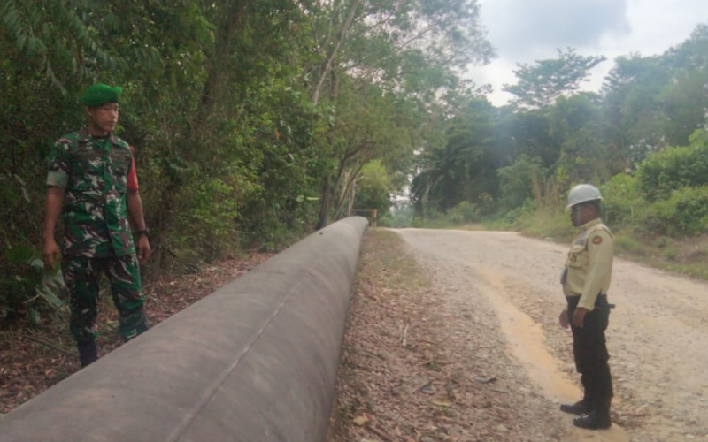 Pastikan Keamanan Jalur Pipa, Koramil 01 Dumai dan PHR Intensifkan Patroli Terpadu