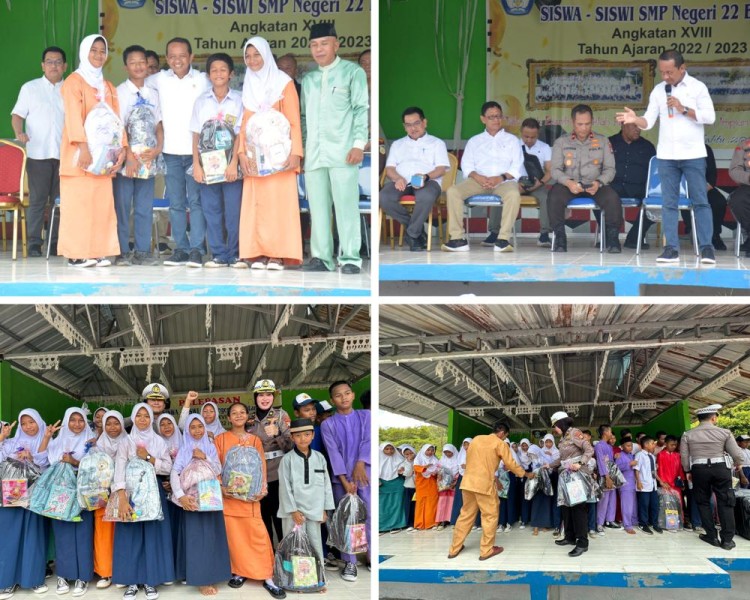 Polda Kepri Salurkan Pelengkapan Sekolah Ke SDN 24 Dan SMPN 22 Tanjung Kertang, Kecamatan Rempang