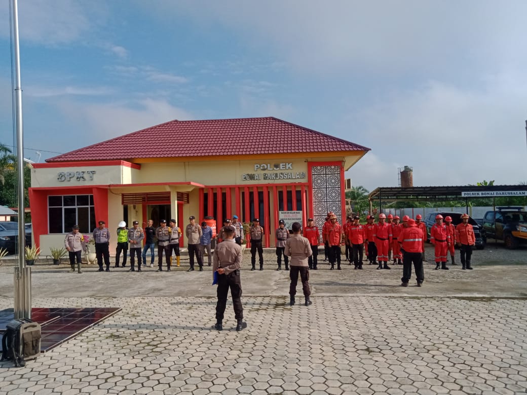 Polri Dan Tim Satgas Satria Kresna Patroli Himbauan Larangan Membuka Lahan Di Wilayah Hukum Polsek Bonaidarussalam