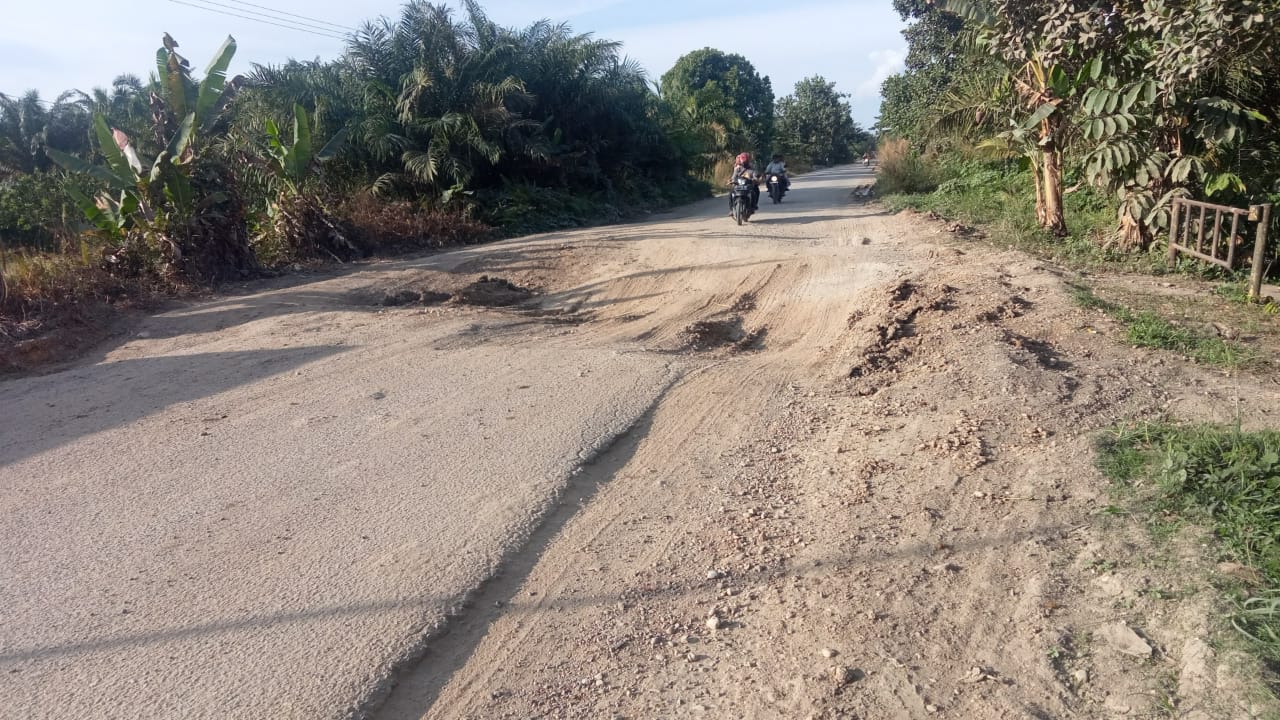 Kondisi Jalan Desa Sontang Rusak Parah, Masyarakat Minta Segera Dilakukan Perbaikan
