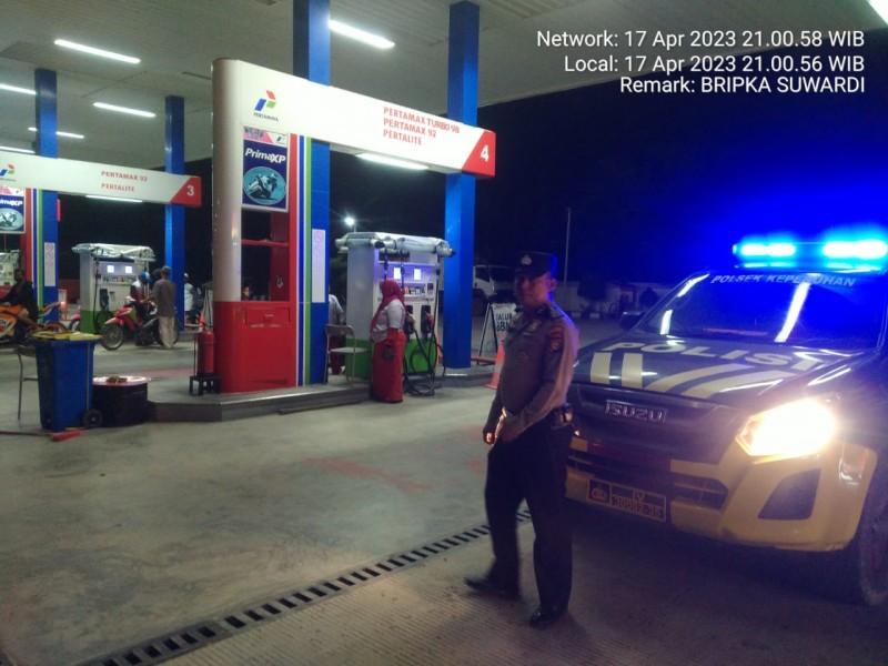 Terus Pantau Antisipasi Penimbunan BBM, Polsek Kepenuhan Rutin Lakukan Pengawasan di Dua SPBU
