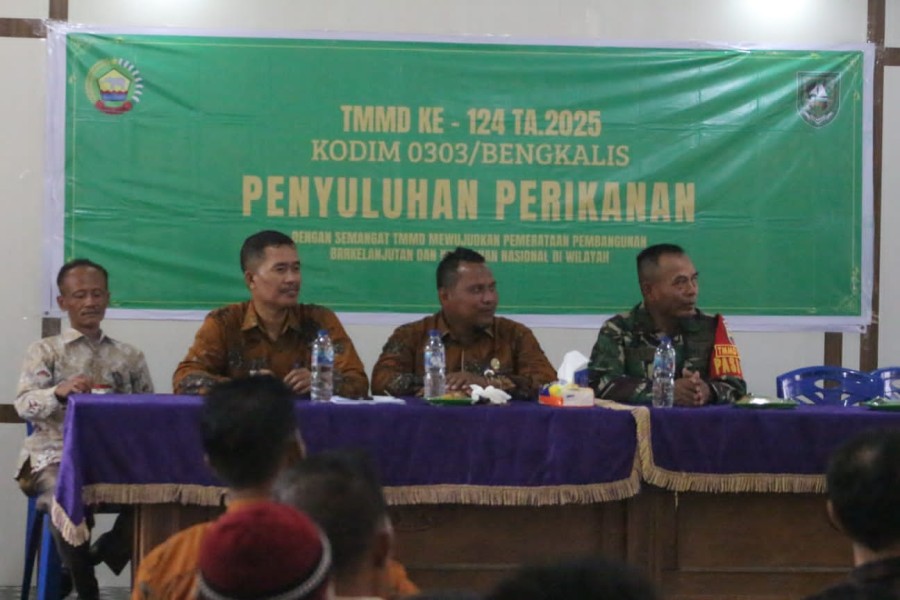 Penyuluhan Perikanan Wujudkan Kemandirian Ekonomi Masyarakat Desa Harapan Baru, Dalam Rangka TMMD ke-124 Kodim 0303/Bengkalis
