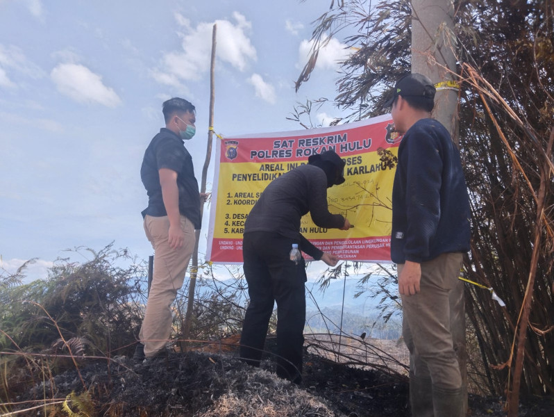 Satreskrim Polres Rohul Tahap Lidik, Ungkap Penyebab Karhutla di Desa Cipang Kiri