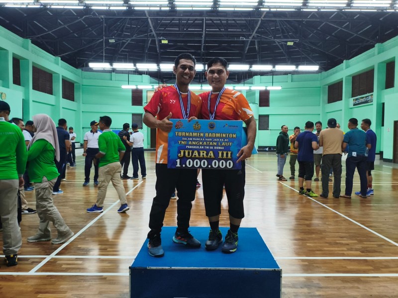 Turnamen Badminton HUT TNI AL: Pelindo Dumai Raih Juara 3