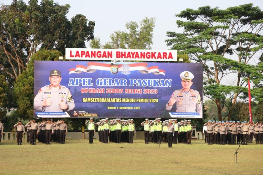 Kapolda Kepri Pimpin Apel Gelar Pasukan Operasi Zebra Seligi-2023