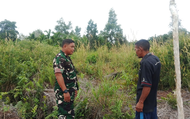 Babinsa Serda Marwis Gelar Patroli Karhutla dan Dampingi Warga Kelola Lahan di Tanjung Palas