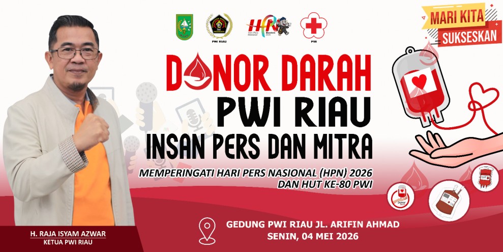 Semarakkan HPN dan HUT ke-80, PWI Riau Gelar Donor Darah Senin Mendatang
