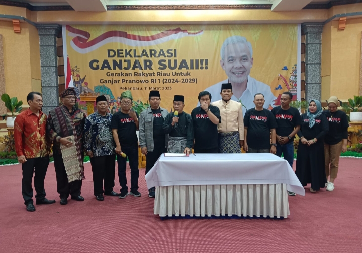 Multi Etnis dan Lintas Golongan di Riau Deklarasikan Ganjar Suai, Presiden RI 2024-2029