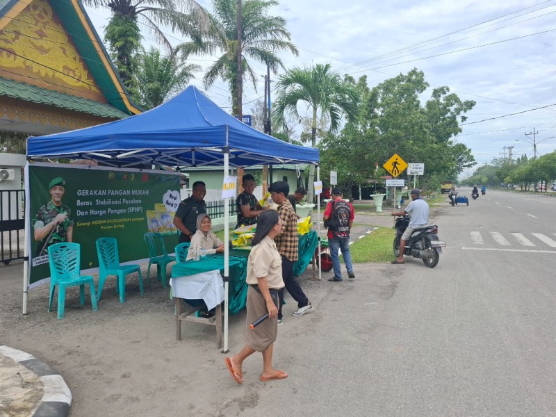 Kodim Dumai Pantau Gerakan Pangan Murah untuk Stabilisasi Pasokan dan Harga Pangan