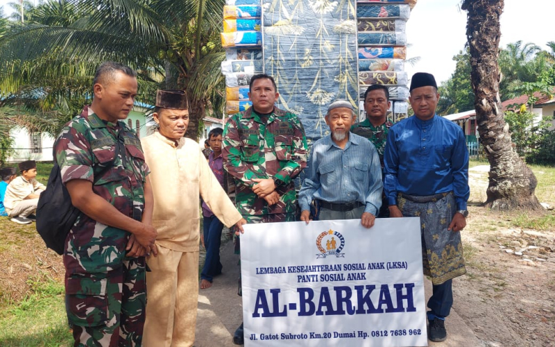 Kodim Dumai Salurkan Bantuan Kasur ke Panti Asuhan Al-Barkah Sungai Sembilan