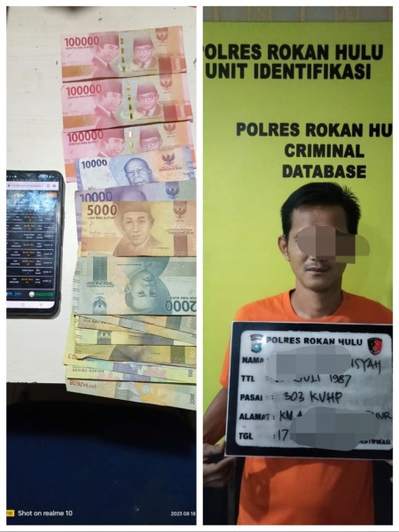 Pelaku Perjudian Togel Ditangkap Tim Resmob Polres Rohul