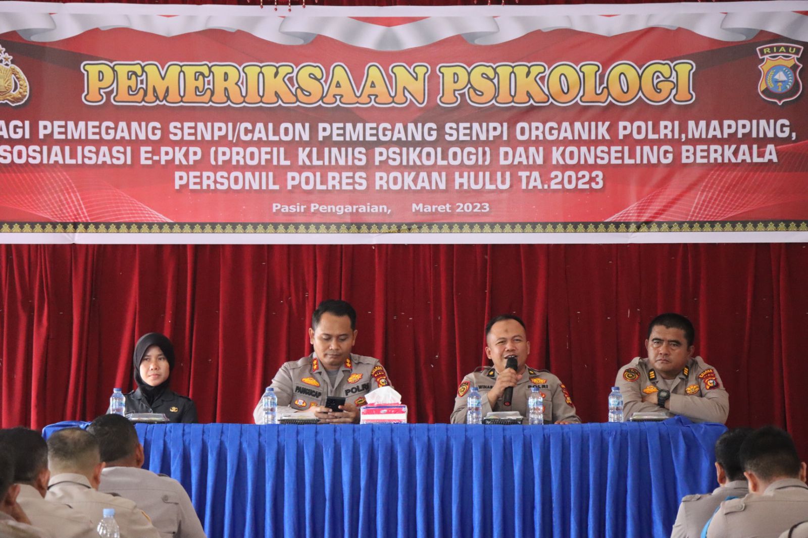 Tim Psikologi SDM Polda Riau Laksanakan Pemeriksaan Psikologi Bagi Pemegang Senpi Personil Polres Rohul
