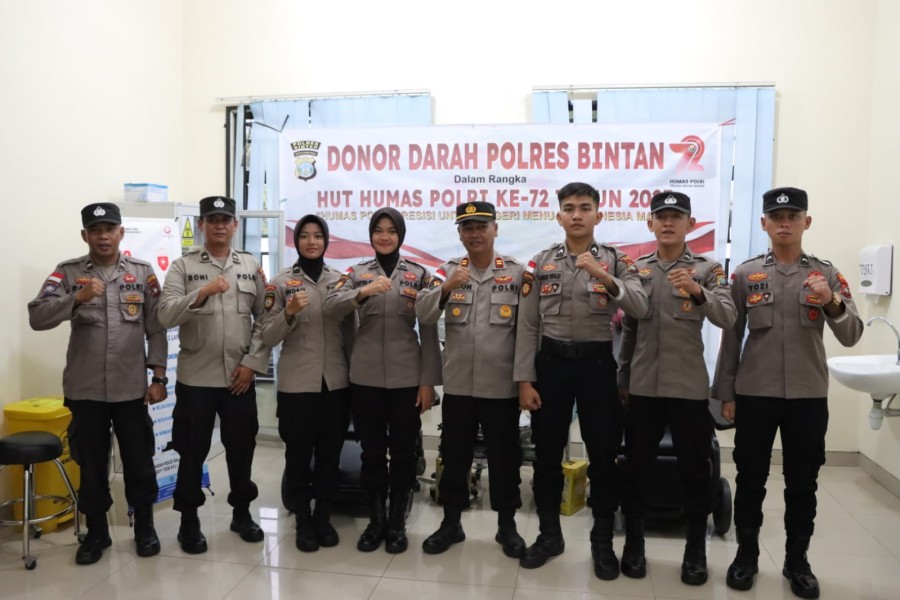 Peringatan HUT Humas Polri ke-72 Tahun 2023, Polres Bintan Laksanakan Donor Darah