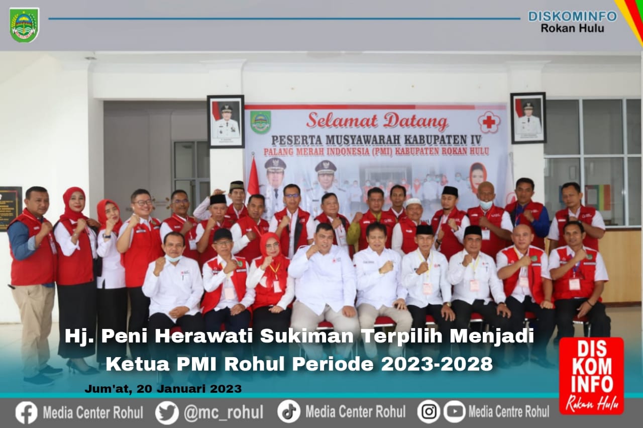 Hj Peni Herawati Sukiman Terpilih Sebagai Ketua PMI Rohul 2023-2028 Secara Aklamasi