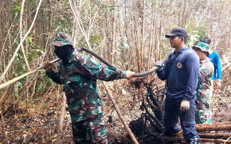 Hujan Redakan Titik Api, Kodim 0320 Dumai Tetap Siaga Karhutla