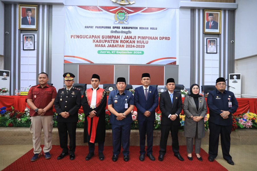 Wakapolres Rohul Hadir Dalam Rapat Paripurna Sumpah/Janji Ketua DPRD Masa Jabatan 2024 - 2029