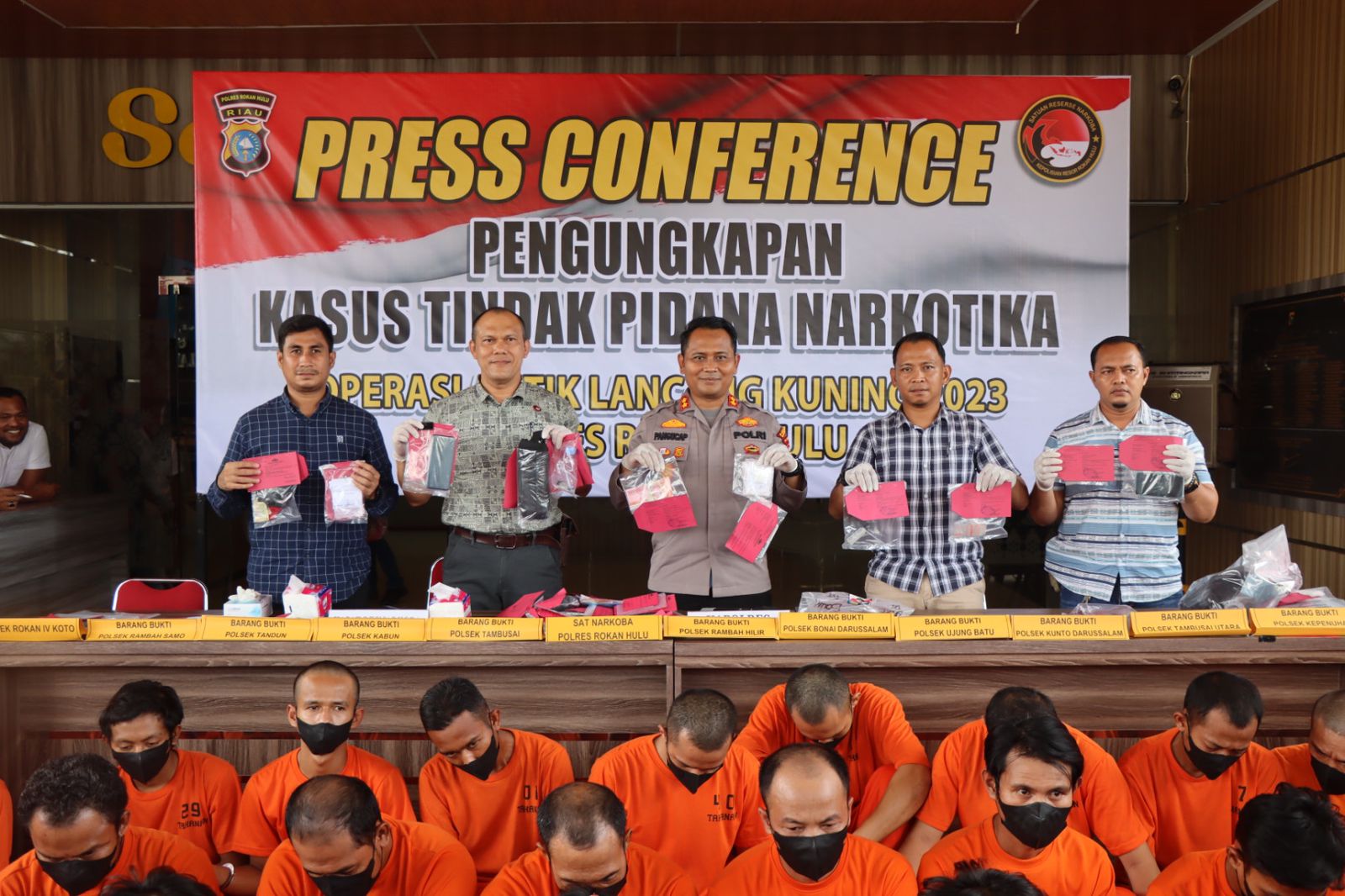 Luar Biasa..! Dari 32 Kasus, Sebanyak 43  Tersangka Penyalahgunaan Narkotika Ditangkap Dalam Ops Antik Lancang Kuning 2023