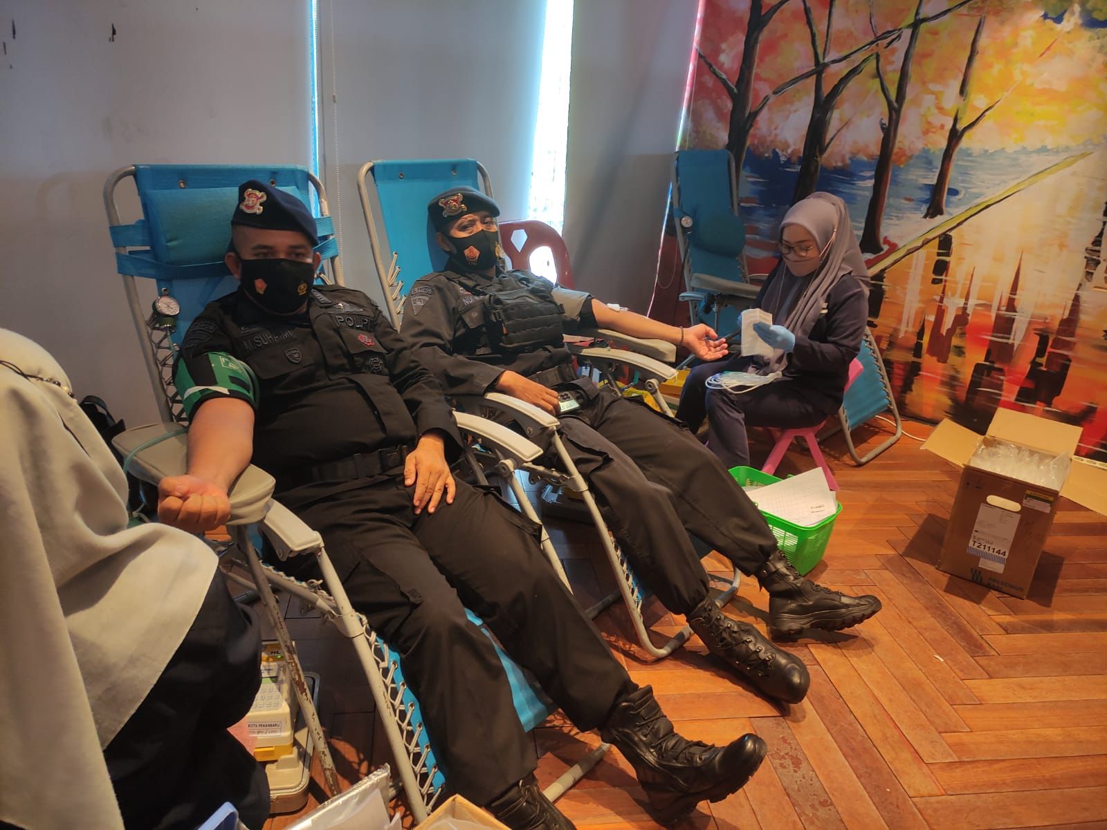 Brimobda Riau Kirimkan 125 Personel Ikuti Donor Darah 4000 Kantong
