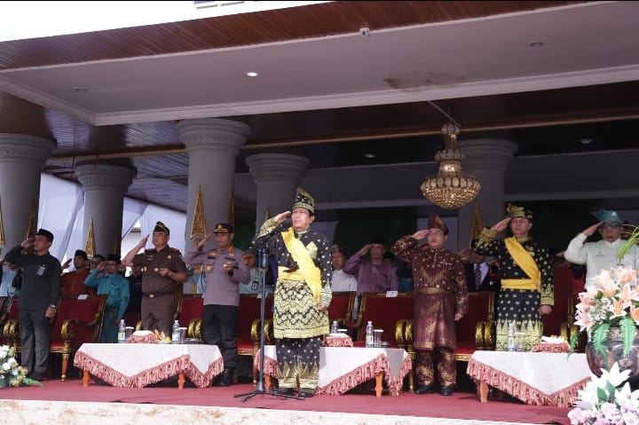 Peringati HAB ke 77 Tingkat Provinsi Riau, Bupati H Sukiman Sebagai Inspektur Upacara