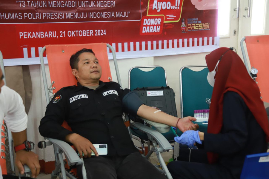 Peringati HUT ke 73, Polda Riau Gelar Donor Darah