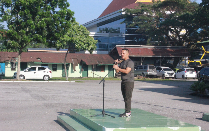 Tingkatkan Daya Tahan Tubuh, Personel Kodim 0320 Dumai Laksanakan Senam Rutin
