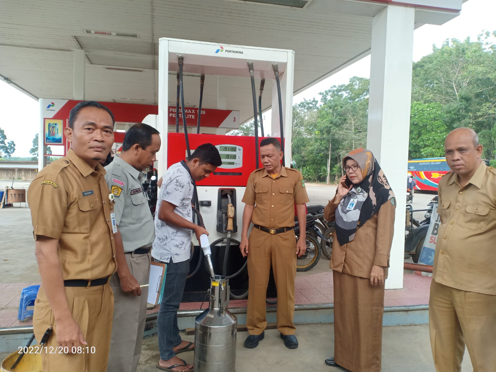 Disperindag Rohul Monitoring SPBU Jelang Nataru 2022-2023