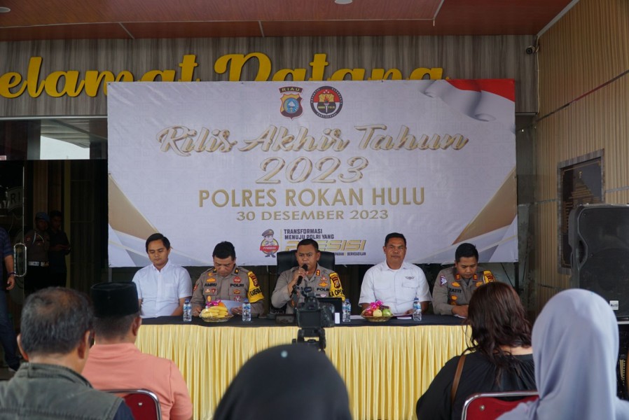 AKBP Budi Pimpin Giat Rilis Akhir Tahun 2023, Polres Rohul Ringkus 226 Tersangka Kasus Narkotika